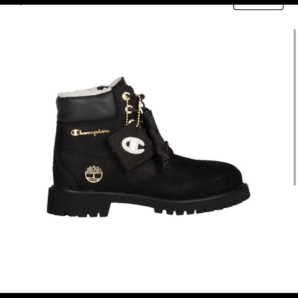 Black championxtimberland boots
